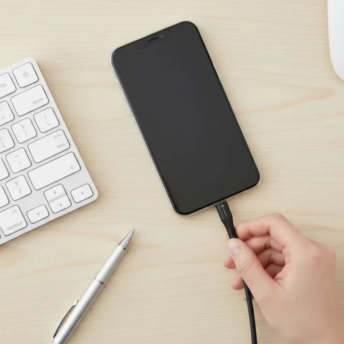 USB Type-C töltő- és adatkábel, USB Type-C, 100 cm, 5000 mA, 100W, törésgátlóval, gyorstöltés, PD, QC 4.0, Forcell F-Energy C347, fekete