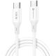 USB Type-C töltő- és adatkábel, USB Type-C, 100 cm, 5000 mA, 100W, törésgátlóval, gyorstöltés, PD, QC 4.0, Forcell F-Energy C347, fehér