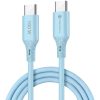 USB Type-C töltő- és adatkábel, USB Type-C, 100 cm, 5000 mA, 100W, törésgátlóval, gyorstöltés, PD, QC 4.0, Forcell F-Energy C347, kék