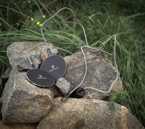Univerzális vezeték nélküli töltő, Qi Wireless, gyorstöltés, LED - es, 15W, Tactical Base Plug, fekete