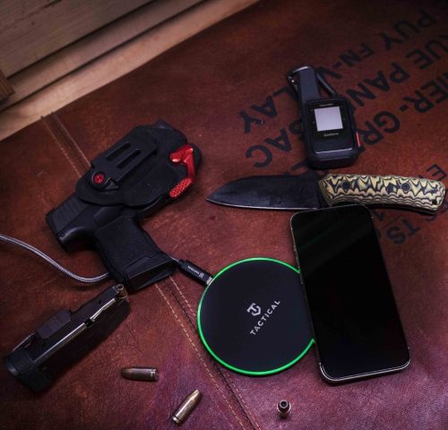 Univerzális vezeték nélküli töltő, Qi Wireless, gyorstöltés, LED - es, 15W, Tactical Base Plug, fekete