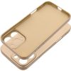 Apple iPhone Air (2025), Szilikon tok, mikrofiber plüss belső, csillogó hátlap, Metallic Case, arany