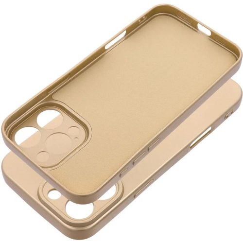 Apple iPhone Air (2025), Szilikon tok, mikrofiber plüss belső, csillogó hátlap, Metallic Case, arany