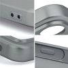 Apple iPhone Air (2025), Szilikon tok, mikrofiber plüss belső, csillogó hátlap, Metallic Case, szürke