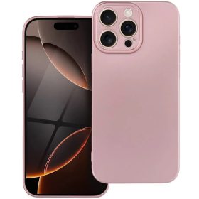   Apple iPhone Air (2025), Szilikon tok, mikrofiber plüss belső, csillogó hátlap, Metallic Case, rózsaszín