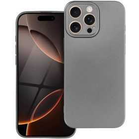   Samsung Galaxy S25 FE SM-S731, Szilikon tok, mikrofiber plüss belső, csillogó hátlap, Metallic Case, szürke