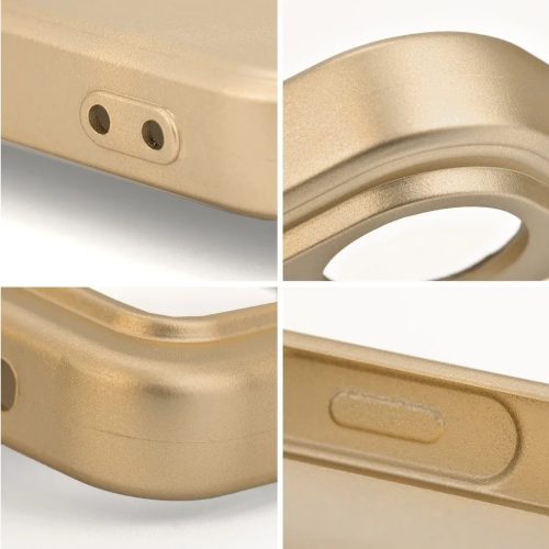 Xiaomi Redmi Note 14 Pro 5G (Global) / Poco X7, Szilikon tok, mikrofiber plüss belső, csillogó hátlap, Metallic Case, arany