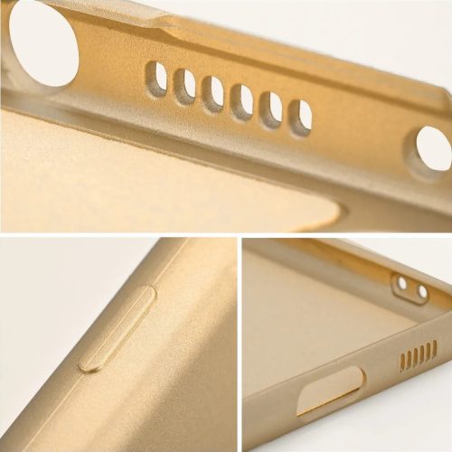 Xiaomi Redmi Note 14 Pro 5G (Global) / Poco X7, Szilikon tok, mikrofiber plüss belső, csillogó hátlap, Metallic Case, arany