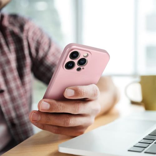 Xiaomi Redmi Note 14 Pro 5G (Global) / Poco X7, Szilikon tok, mikrofiber plüss belső, csillogó hátlap, Metallic Case, rózsaszín