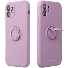   Apple iPhone Air (2025), Szilikon tok, stand, telefontartó gyűrű, Roar Amber, lila