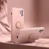 Apple iPhone Air (2025), Szilikon tok, stand, telefontartó gyűrű, Roar Amber, rózsaszín