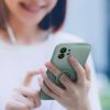 Apple iPhone Air (2025), Szilikon tok, stand, telefontartó gyűrű, Roar Amber, zöld