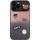 Apple iPhone 12, Szilikon tok, színátmenetes, 3D maci, kávé, smile minta, Teddy Bear Coffee Case, rózsaszín/fekete