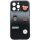 Apple iPhone 12, Szilikon tok, színátmenetes, 3D maci, kávé, smile minta, Teddy Bear Coffee Case, szürke/fekete
