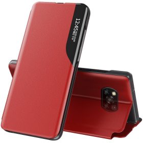   Samsung Galaxy A05s SM-A057F, Oldalra nyíló tok, stand, hívás mutatóval, Wooze FashionBook, piros