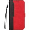 Samsung Galaxy A05s SM-A057F, Oldalra nyíló tok, stand, kártyatartóval, kézpánttal, Wooze Colour Wallet, piros