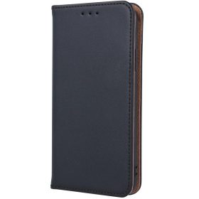   Samsung Galaxy A05s SM-A057F, Oldalra nyíló tok, valódi bőrtok, stand, Smart Pro, fekete