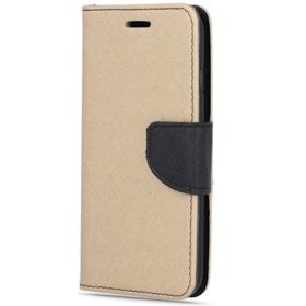  Samsung Galaxy A34 5G SM-A346B, Oldalra nyíló tok, stand, Fancy Book, arany/fekete