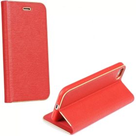   Samsung Galaxy A55 5G SM-A556B, Oldalra nyíló tok, stand, Luna Book, piros