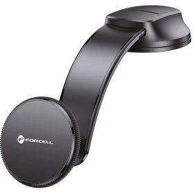   Autós tartó, univerzális, szélvédőre vagy műszerfalra rögzíthető, 360°-ban forgatható, mágneses, Magsafe kompatibilis, Forcell F-Grip MagFlex, fekete