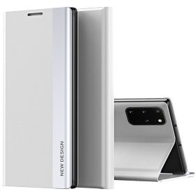   Samsung Galaxy S24 FE SM-S721, Oldalra nyíló tok, stand, Wooze Silver Line, világosszürke