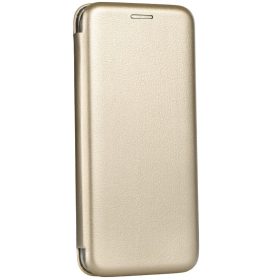   Samsung Galaxy S24 FE SM-S721, Oldalra nyíló tok, stand, Forcell Elegance, arany