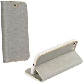   Samsung Galaxy S24 FE SM-S721, Oldalra nyíló tok, stand, Luna Book, ezüst