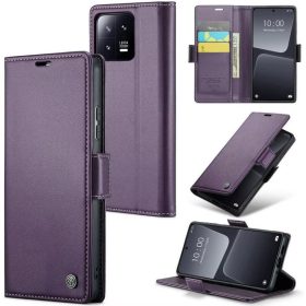   Samsung Galaxy A55 5G SM-A556B, Oldalra nyíló tok, stand, kártyatartóval, RFID technológiával, Wooze CaseME, lila