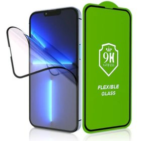   Samsung Galaxy S24 FE SM-S721, Kijelzővédő fólia, ütésálló fólia, Tempered Glass (edzett üveg), 5D, Full Glue, Nano Flexi Glass, fekete