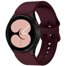   Samsung Galaxy Watch 4 / 5 / 5 Pro / 6 / 7 / FE (40 / 44 / 45mm) / Watch 4 Classic / 6 Classic (42 / 43 / 46mm), szilikon pótszíj, állítható, TP IconBand, bordó