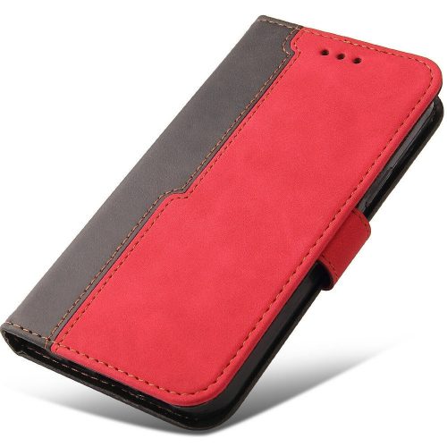 Samsung Galaxy S25 SM-S931, Oldalra nyíló tok, stand, kártyatartóval, kézpánttal, Wooze Colour Wallet, piros
