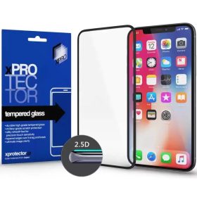   Apple iPhone 13 Pro Max / 14 Plus, Kijelzővédő, ütésálló fólia (az íves részre is!), Tempered Glass (edzett üveg), Xprotector, fekete